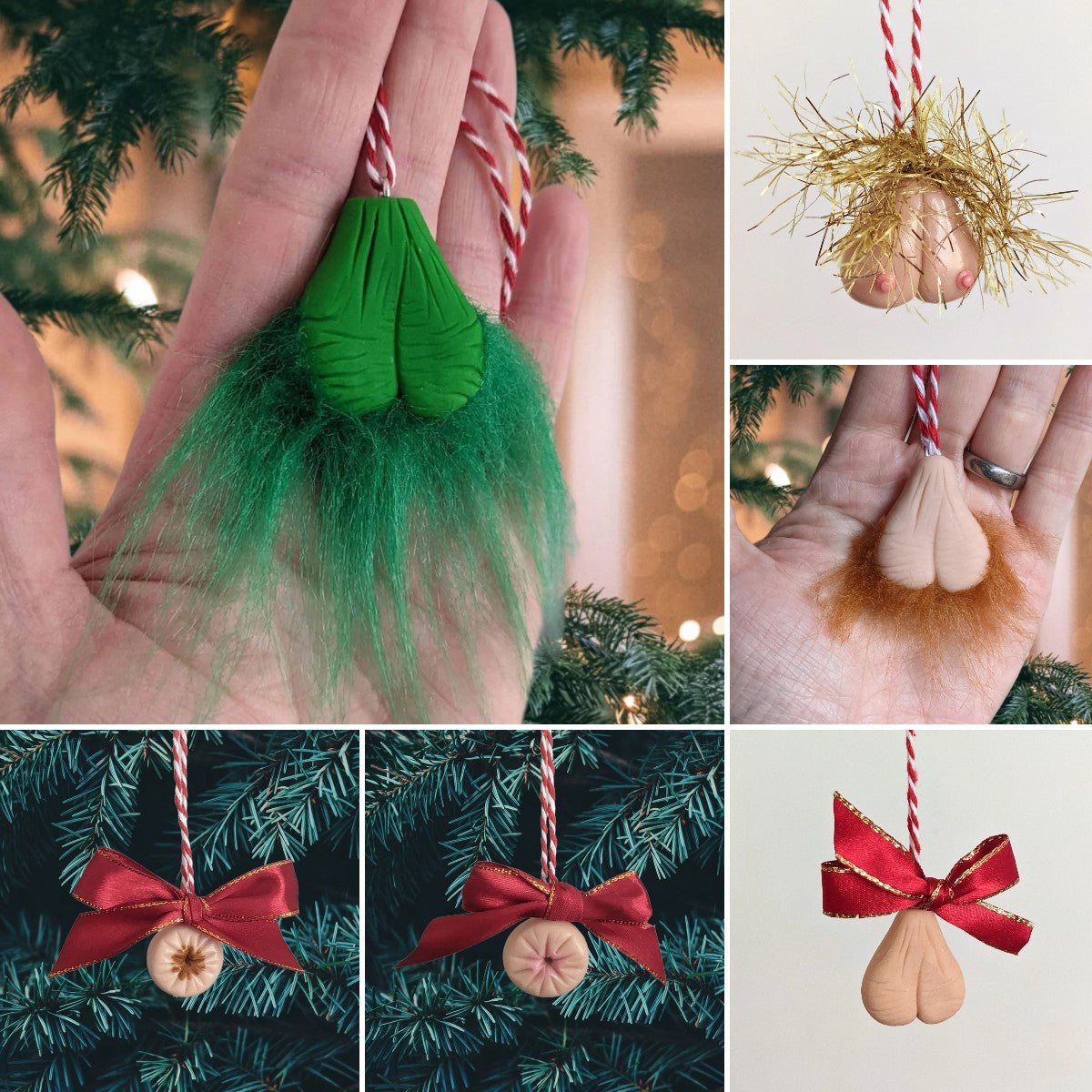 ✨Hairy Grinchy ball balls Christmas Ornament