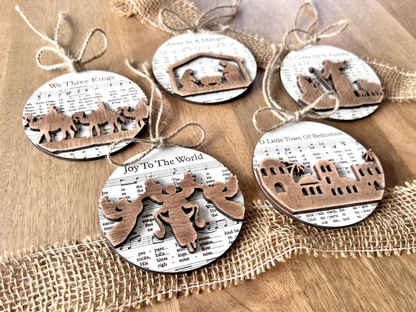 ✨Music Sheet Nativity Ornament