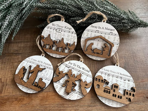 ✨Music Sheet Nativity Ornament
